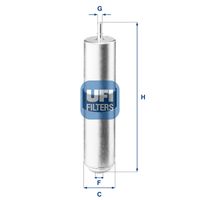 UFI 3192601 - Tipo de filtro: Cartucho filtrante<br>Altura [mm]: 270<br>Diámetro exterior [mm]: 55<br>Diámetro 3 [mm]: 14<br>Diámetro 4 [mm]: 8<br>