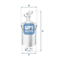 UFI 3184000 - Tipo de filtro: Primer filtro<br>peso [g]: 210<br>Altura [mm]: 164<br>Diámetro interior [mm]: 8<br>Diámetro exterior 1 [mm]: 60<br>