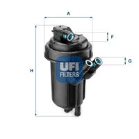 UFI 5511401 - Tipo de filtro: Primer filtro<br>Peso [kg]: 0,10<br>Altura [mm]: 100<br>Diámetro interior [mm]: 11<br>Diámetro exterior 1 [mm]: 67<br>Diámetro exterior 2 [mm]: 67<br>