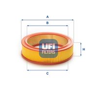 UFI 2771900 - Tipo de filtro: Cartucho filtrante<br>Altura [mm]: 62<br>Diámetro interior [mm]: 182<br>Diámetro exterior [mm]: 232<br>