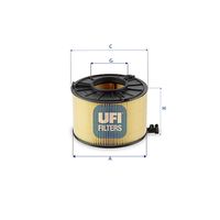 UFI 27G1000 - Tipo de filtro: Cartucho filtrante<br>Altura [mm]: 125<br>Diámetro exterior [mm]: 170<br>Diámetro interior [mm]: 82<br>