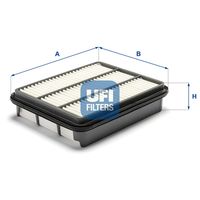 UFI 3023000 - año construcción hasta: 02/2001<br>para el tipo de serie del modelo: Pajero Pinin<br>Tipo de filtro: Cartucho filtrante<br>Altura [mm]: 52<br>Longitud [mm]: 230<br>Ancho [mm]: 185<br>