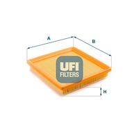 UFI 3058800 - Tipo de filtro: Cartucho filtrante<br>Altura [mm]: 40<br>Longitud [mm]: 214<br>Ancho [mm]: 210<br>