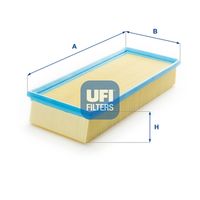 UFI 3086400 - Tipo de filtro: Cartucho filtrante<br>Altura [mm]: 57<br>Longitud [mm]: 335<br>Ancho [mm]: 133<br>