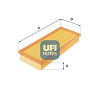 UFI 3071800 - Tipo de filtro: Cartucho filtrante<br>Altura [mm]: 44<br>Longitud [mm]: 351<br>Ancho [mm]: 136<br>