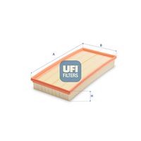 UFI 30C0300 - Longitud [mm]: 346<br>Ancho [mm]: 163<br>Altura [mm]: 49<br>Tipo de filtro: Cartucho filtrante<br>