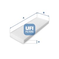 UFI 5301400 - Tipo de filtro: Filtro antipolen<br>Peso [kg]: 0,13<br>Altura [mm]: 25<br>Diámetro interior [mm]: 145<br>Diámetro exterior 1 [mm]: 412<br>Diámetro exterior 2 [mm]: 412<br>