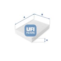 UFI 5306000 - año construcción desde: 11/2003<br>año construcción hasta: 08/2008<br>Tipo de filtro: con efecto bactericida<br>Longitud [mm]: 230<br>Ancho [mm]: 160<br>Altura [mm]: 31<br>Versión básica (art. n.º): 53.060.00<br>Versión con carbón activo (art. n.º): 54.196.00<br>