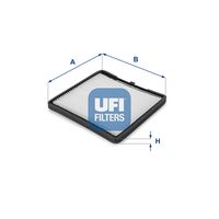 UFI 5311600 - Equipamiento de vehículo: para vehículos con climatizador<br>Tipo de filtro: Filtro antipolen<br>Peso [kg]: 0,09<br>Altura [mm]: 12<br>Diámetro interior [mm]: 173<br>Diámetro exterior 1 [mm]: 182<br>Diámetro exterior 2 [mm]: 187<br>