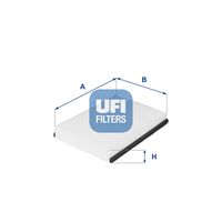 UFI 5321100 - Calefacción / Refrigeración: para vehículos con filtro de carbón activado<br>Tipo de filtro: con efecto bactericida<br>Longitud [mm]: 220<br>Ancho [mm]: 158<br>Altura [mm]: 30<br>Versión básica (art. n.º): 53.211.00<br>Versión con carbón activo (art. n.º): 54.245.00<br>