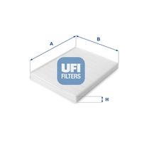 UFI 5320700 - Calefacción / Refrigeración: para vehículos con filtro de carbón activado<br>Tipo de filtro: con efecto bactericida<br>Longitud [mm]: 240<br>Ancho [mm]: 189<br>Altura [mm]: 22<br>