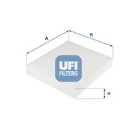 UFI 5325400 - Tipo de filtro: Filtro antipolen<br>Peso [kg]: 0,28<br>Altura [mm]: 30<br>Diámetro interior [mm]: 203<br>Diámetro exterior 1 [mm]: 240<br>