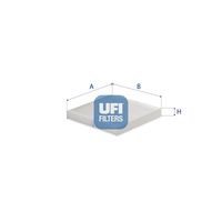 UFI 5353200 - Tipo de filtro: Filtro de partículas<br>Longitud [mm]: 152<br>Ancho [mm]: 73<br>Altura [mm]: 20<br>