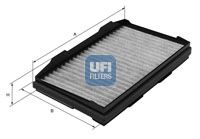 UFI 5413900 - Tipo de filtro: Filtro de carbón activado<br>Altura [mm]: 20<br>Longitud [mm]: 308<br>Ancho [mm]: 189<br>