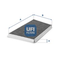 UFI 5413100 - Restricción de fabricante: THERMOTRONIC<br>Vehículo con dirección a la izquierda / derecha: para vehic. dirección izquierda<br>Equipamiento de vehículo: para vehículos con climatizador automático<br>año construcción desde: 05/2005<br>Tipo de filtro: Filtro de carbón activado<br>Longitud [mm]: 194<br>Ancho [mm]: 165<br>Altura [mm]: 40<br>Longitud 1 [mm]: 199<br>Ancho 1 [mm]: 194<br>