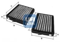 UFI 5413000 - Restricción de fabricante: THERMOTRONIC<br>Vehículo con dirección a la izquierda / derecha: para vehic. dirección izquierda<br>Equipamiento de vehículo: para vehículos con climatizador automático<br>año construcción desde: 05/2005<br>Tipo de filtro: Filtro de partículas<br>Longitud [mm]: 332<br>Ancho [mm]: 187<br>Altura [mm]: 26<br>Versión con carbón activo (art. n.º): 54.131.00<br>Versión de alta eficiencia con carbón activo (art. n.º): 34.131.00<br>