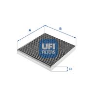 UFI 5427500 - Tipo de filtro: Filtro de partículas<br>Longitud [mm]: 217<br>Ancho [mm]: 195<br>Altura [mm]: 25<br>Versión con carbón activo (art. n.º): 54.275.00<br>Versión de alta eficiencia con carbón activo (art. n.º): 34.275.00<br>