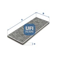 UFI 5427700 - Vehículo con dirección a la izquierda / derecha: para vehíc. dirección a la derecha<br>Equipamiento de vehículo: para vehículos con climatizador<br>Tipo de filtro: Filtro de partículas<br>Longitud [mm]: 224<br>Ancho [mm]: 206<br>Altura [mm]: 26<br>