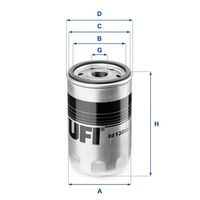 UFI 2313003 - Tipo de filtro: Filtro principal<br>Peso [kg]: 0,40<br>Altura [mm]: 123<br>Medida de rosca: 3/4<br>Diámetro exterior 1 [mm]: 76<br>Diámetro exterior 2 [mm]: 76<br>