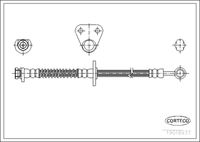 CORTECO 19018937 - Lado de montaje: Eje trasero, derecha<br>Longitud [mm]: 415<br>Rosca 1: BANJO 10.0 mm<br>Rosca 2: INN M10x1.0<br>Referencia artículo par: SL 4209<br>Peso [kg]: 0,16<br>