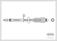 CORTECO 19034949 - Lado de montaje: izquierda<br>Lado de montaje: derecha<br>Lado de montaje: Eje delantero<br>para diámetro disco de freno [mm]: 266<br>Longitud [mm]: 525<br>Rosca 1: F10X1<br>Rosca 2: M10x1<br>