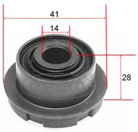 CORTECO 21652777 - Lado de montaje: delante<br>Lado de montaje: Eje delantero abajo<br>Espesor [mm]: 28<br>Peso [kg]: 0,134<br>Material: Caucho/metal<br>Diámetro interior [mm]: 14<br>Diámetro exterior [mm]: 40<br>Diámetro exterior [mm]: 54<br>