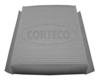 CORTECO 80004572 - Tipo de filtro: Filtro partículas finas (PM 2.5)<br>Tipo de filtro: con efecto antialérgico<br>Tipo de filtro: con efecto bactericida<br>Tipo de filtro: con efecto fungicida<br>Longitud [mm]: 220<br>Ancho [mm]: 167<br>Altura [mm]: 30<br>