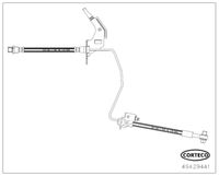 CORTECO 49429441 - Lado de montaje: Eje trasero<br>Lado de montaje: derecha<br>Tipo de freno: Discos<br>Longitud [mm]: 410<br>Material: EPDM (Ethylen-Propylen-Dien-Caucho)<br>