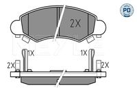 MDR MFP2885 - Lado de montaje: Eje delantero<br>Sistema de frenos: BOSCH<br>Número de WVA: 23253<br>Longitud 1 [mm]: 131<br>Altura 1 [mm]: 44,2<br>Espesor/grosor 1 [mm]: 16<br>Contacto avisador de desgaste: con avisador acústico de desgaste<br>Número de indicadores de desgaste [por eje]: 2<br>