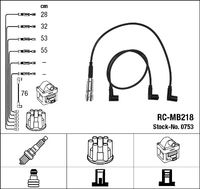 NGK 0753 - Longitud de cable [mm]: 220<br>Longitud de cable [mm]: 265<br>Longitud de cable [mm]: 475<br>Longitud de cable [mm]: 490<br>Cantidad: 5<br>Cable de encendido: Versión de conexión M4<br>Cable de encendido: cable encendido de cobre<br>Bobina de encendido: Versión de conexión DIN<br>Distribuidor/rotor de encendido: Versión de conexión M4<br>Longitud 1 [mm]: 710<br>Artículo complementario / información complementaria 2: con chapa protección térmica<br>para diámetro de conducto [mm]: 7<br>peso neto [kg]: 0,434<br>