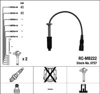 NGK 0757 - Longitud 1 [mm]: 591<br>Longitud 2 [mm]: 591<br>Material: Silicona<br>Cantidad líneas: 2<br>Bujía de encendido: Versión de conexión SAE<br>Bobina de encendido: Versión de conexión diente de sierra<br>