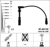 NGK 2348 - Longitud de cable [mm]: 240<br>Cantidad: 2<br>Cable de encendido: Versión de conexión SAE<br>Cable de encendido: cable encendido de cobre<br>Bobina de encendido: Versión de conexión M4<br>para diámetro de conducto [mm]: 7<br>peso neto [kg]: 0,206<br>