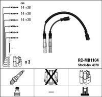 NGK 4070 - Cable de encendido: apantallado<br>Longitud 1 [mm]: 149<br>Longitud 2 [mm]: 149<br>Long. 3 [mm]: 149<br>Long. 4 [mm]: 389<br>Material: Silicona<br>Cantidad líneas: 6<br>Bujía de encendido: Versión de conexión SAE<br>Bobina de encendido: Versión de conexión diente de sierra<br>Long. 5 [mm]: 389<br>Long. 6 [mm]: 389<br>