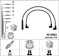 NGK 7170 - año construcción hasta: 09/1997<br>Longitud de cable [mm]: 590<br>Longitud de cable [mm]: 615<br>Longitud de cable [mm]: 690<br>Cantidad: 5<br>Cable de encendido: Versión de conexión SAE<br>Bobina de encendido: Versión de conexión DIN<br>Distribuidor/rotor de encendido: Versión de conexión DIN<br>Longitud 1 [mm]: 470<br>Versión: Wire Wound Cable<br>para diámetro de conducto [mm]: 7<br>