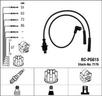 NGK 7176 - Longitud de cable [mm]: 435<br>Longitud de cable [mm]: 555<br>Longitud de cable [mm]: 655<br>Longitud de cable [mm]: 785<br>Cantidad: 5<br>Cable de encendido: Versión de conexión SAE<br>Bobina de encendido: Versión de conexión SAE<br>Distribuidor/rotor de encendido: Versión de conexión SAE<br>Longitud 1 [mm]: 790<br>Versión: Wire Wound Cable<br>para diámetro de conducto [mm]: 7<br>peso neto [kg]: 0,346<br>