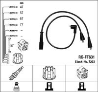 NGK 7203 - Longitud de cable [mm]: 360<br>Longitud de cable [mm]: 455<br>Longitud de cable [mm]: 510<br>Longitud de cable [mm]: 610<br>Cantidad: 5<br>Cable de encendido: Versión de conexión SAE<br>Bobina de encendido: Versión de conexión DIN<br>Distribuidor/rotor de encendido: Versión de conexión DIN<br>Longitud 1 [mm]: 545<br>Versión: Wire Wound Cable<br>para diámetro de conducto [mm]: 7<br>peso neto [kg]: 0,274<br>