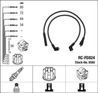 NGK 8568 - Longitud de cable [mm]: 450<br>Longitud de cable [mm]: 555<br>Longitud de cable [mm]: 635<br>Longitud de cable [mm]: 710<br>Cantidad: 5<br>Cable de encendido: Versión de conexión SAE<br>Cable de encendido: Cable resistivo<br>Bobina de encendido: Versión de conexión DIN<br>Distribuidor/rotor de encendido: Versión de conexión DIN<br>Longitud 1 [mm]: 495<br>para diámetro de conducto [mm]: 8<br>peso neto [kg]: 0,328<br>