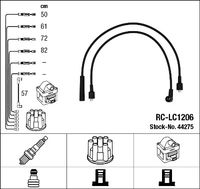 NGK 44275 - Longitud de cable [mm]: 410<br>Longitud de cable [mm]: 520<br>Longitud de cable [mm]: 635<br>Longitud de cable [mm]: 730<br>Cantidad: 5<br>Cable de encendido: Versión de conexión SAE<br>Bobina de encendido: Versión de conexión DIN<br>Distribuidor/rotor de encendido: Versión de conexión DIN<br>Longitud 1 [mm]: 495<br>Versión: Wire Wound Cable<br>para diámetro de conducto [mm]: 7<br>peso neto [kg]: 0,328<br>