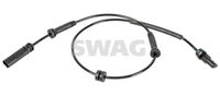 SWAG 33100304 - Longitud [mm]: 885<br>Número de conexiones: 2<br>Lado de montaje: Eje trasero izquierda<br>Lado de montaje: Eje trasero, derecha<br>Longitud de cable [mm]: 785<br>Peso [kg]: 0,04<br>