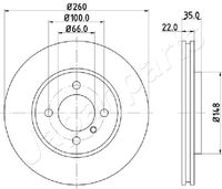 JAPANPARTS DI0158 - Disco de freno