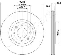 JAPANPARTS DI0626 - Disco de freno