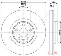 JAPANPARTS DI0920C - Lado de montaje: Eje trasero<br>Número de PR: 1KQ<br>Número de PR: 2EH<br>Frenos: para vehículos sin frenos de cerámica<br>Tipo de disco de frenos: ventilación interna<br>Diámetro exterior [mm]: 350<br>Espesor de disco de frenos [mm]: 28<br>Altura [mm]: 36,3<br>Espesor mínimo [mm]: 26<br>Procesamiento: altamente carbonizado<br>Superficie: revestido<br>Diámetro interior [mm]: 150,1<br>corona de agujeros - Ø [mm]: 112<br>Diámetro de centrado [mm]: 68<br>Diseño/cantidad de taladros: 05/06<br>Diámetro de orificio para perno de rueda [mm]: 15,2<br>Artículo complementario / información complementaria 2: sin buje de rueda<br>Artículo complementario / información complementaria 2: sin cojinete rueda<br>Artículo complementario / información complementaria 2: sin perno de sujeción de rueda<br>Peso [kg]: 9,4<br>Nº de información técnica: 55904PRO_HC<br>