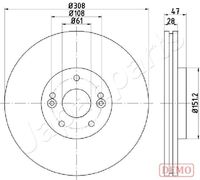 JAPANPARTS DI0713C - Disco de freno