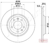 JAPANPARTS DP0605C - Tipo de vehículo: ic 18/9/19<br>Diámetro exterior [mm]: 283<br>Altura [mm]: 48<br>Tipo de disco de frenos: ventilación interna<br>Tipo de disco de frenos: ventilado<br>Espesor de disco de frenos [mm]: 26<br>Espesor mínimo [mm]: 24<br>Número de orificios: 5<br>Diámetro de centrado [mm]: 71,1<br>Peso [kg]: 7,1<br>Artículo complementario / información complementaria 2: sin buje de rueda<br>Artículo complementario / información complementaria 2: sin perno de sujeción de rueda<br>Superficie: revestido<br>Superficie: barnizado<br>Lado de montaje: Eje delantero<br>Par apriete [Nm]: 90<br>