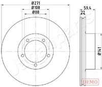 JAPANPARTS DP0401C - Disco de freno