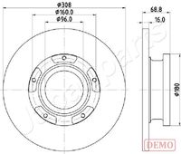 JAPANPARTS DP-0312C - Disco de freno