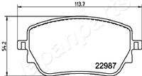 JAPANPARTS PP0533AF - Longitud [mm]: 135,3<br>Altura [mm]: 69<br>Altura 2 [mm]: 74,5<br>Espesor [mm]: 19,7<br>Lado de montaje: Eje delantero<br>Número de WVA: 22942<br>Número de WVA: 22943<br>