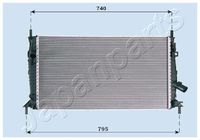 JAPANPARTS RDA053081 - Diámetro de salida 1 [mm]: 33<br>Calidad: ALTERNATIVO<br>Diámetro de entrada 1 [mm]: 33<br>Tipo radiador: Aletas refrigeración soldadas<br>Profundidad de red [mm]: 26<br>Longitud de red [mm]: 671<br>Ancho de red [mm]: 368<br>Material: Aluminio<br>Material: Plástico<br>