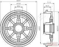 JAPANPARTS TA0610C - Ref. artículo dinámica frenado/marcha: no para ABS<br>Lado de montaje: Eje delantero<br>Lado de montaje: Eje trasero<br>Diámetro exterior del tambor de freno [mm]: 212<br>Rebajado máx. tambor de freno [mm]: 181<br>H tamb. freno interna [mm]: 46,1<br>H tamb. freno total [mm]: 80<br>Número de orificios: 4<br>corona de agujeros - Ø [mm]: 108<br>Superficie: barnizado<br>Diámetro interior de tambor de freno [mm]: 180<br>Diámetro de centrado [mm]: 52<br>