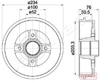 JAPANPARTS TA0704C - Lado de montaje: Eje trasero<br>Diámetro exterior del tambor de freno [mm]: 234<br>H tamb. freno total [mm]: 76<br>Diámetro interior de tambor de freno [mm]: 203<br>H tamb. freno interna [mm]: 51<br>Rebajado máx. tambor de freno [mm]: 204,5<br>Diseño/cantidad de taladros: 04/04<br>corona de agujeros - Ø [mm]: 100<br>Diámetro de centrado [mm]: 52,2<br>Diámetro de orificio para perno de rueda [mm]: 12<br>Artículo complementario / información complementaria 2: con buje de rueda<br>Artículo complementario / información complementaria 2: sin cojinete rueda<br>Artículo complementario / información complementaria 2: sin perno de sujeción de rueda<br>Peso [kg]: 5,2<br>Nº de información técnica: 62916<br>